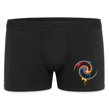 Bunte Farbspirale mit Graffiti-Stil - Männer Boxer Shorts - Schwarz - Vorne