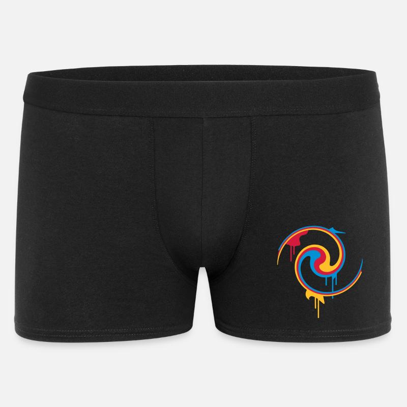 Bunte Farbspirale mit Graffiti-Stil - Männer Boxer Shorts - Schwarz