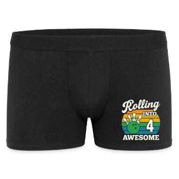 Rétro Bowling 4ème Anniversaire Design - Boxer Homme - noir - Devant