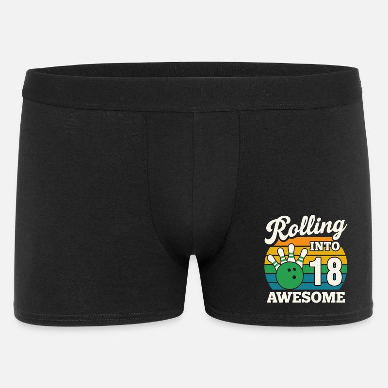 Retro Bowling 18th Birthday Celebration - Men's Boxer Shorts - black
