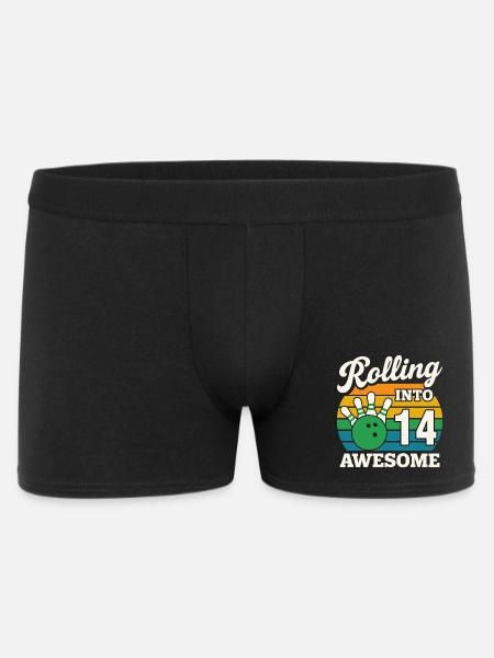Retro Bowling 14th Birthday Design - Men's Boxer Shorts - black