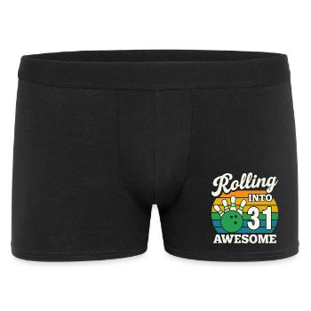 Retro Bowling 31e anniversaire Design - Boxer Homme - noir - Devant