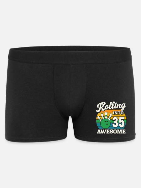 Retro Bowling 35th Birthday Design - Men's Boxer Shorts - black
