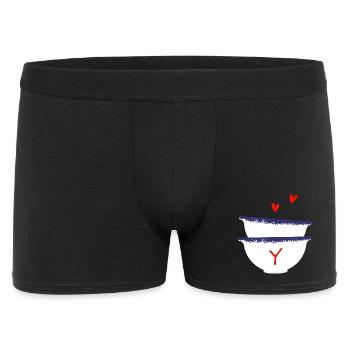 Breton Letter and Bowls - Men's Boxer Shorts - black - Front