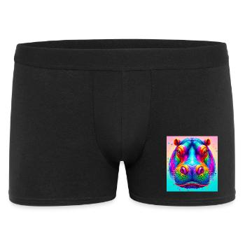 Nilpferd - Männer Boxer Shorts - Schwarz - Vorne