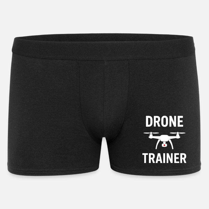 Drohnen-Trainer-Emblem - Männer Boxer Shorts - Schwarz