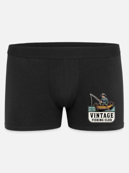 Retro Angler Motif - Men's Boxer Shorts - black