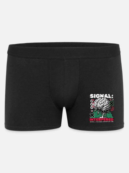 Brain - Signal Interfered - Männer Boxer Shorts - Schwarz