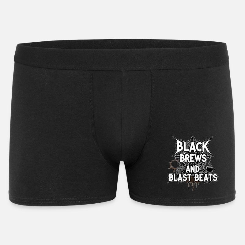Black Brews and Blast Beats - Männer Boxer Shorts - Schwarz