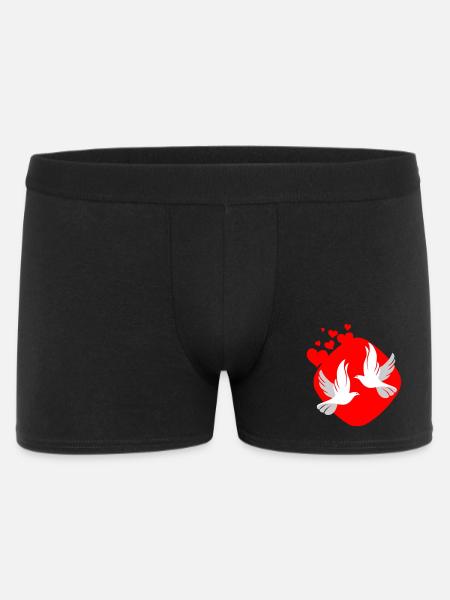 Dove of love on red background - Men's Boxer Shorts - black