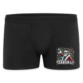 DJ Santa Party Beats - Männer Boxer Shorts - Schwarz - Vorne