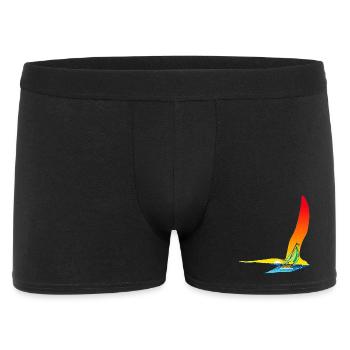Der Vogel und das Segelboot - Männer Boxer Shorts - Schwarz - Vorne