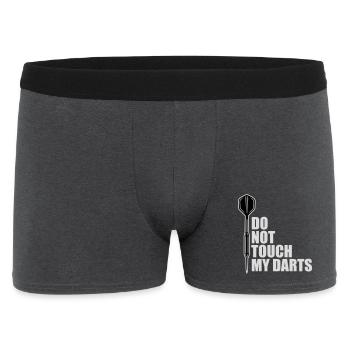 Do Not Touch My Darts Warning Darts Player Humor - Men's Boxer Shorts - charcoal grey - Front