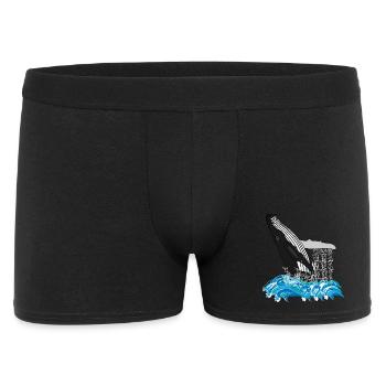 Humpback Whale Print - Men's Boxer Shorts - black - Front