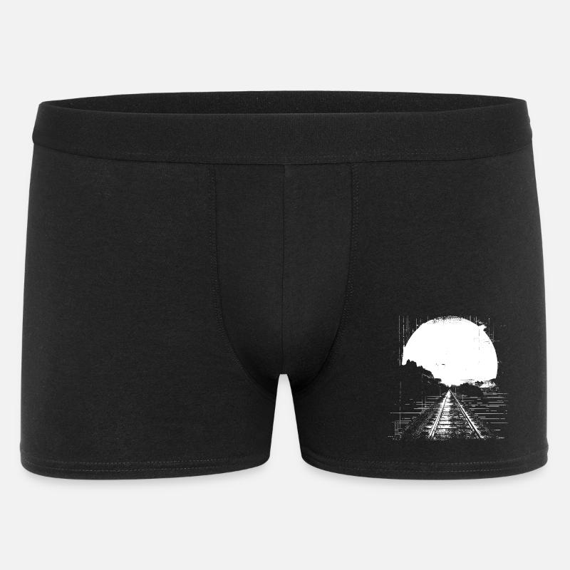 Eisenbahn Zeichnung - Männer Boxer Shorts - Schwarz