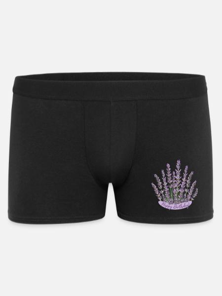 Anniversaire lavande Fleur violette - Boxer Homme - noir