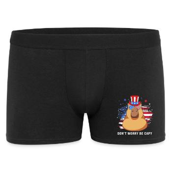 Dont Worry Be Capy Capybara - Männer Boxer Shorts - Schwarz - Vorne