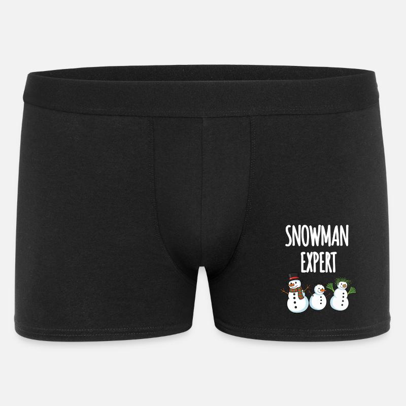 Snowman Expert - Männer Boxer Shorts - Schwarz
