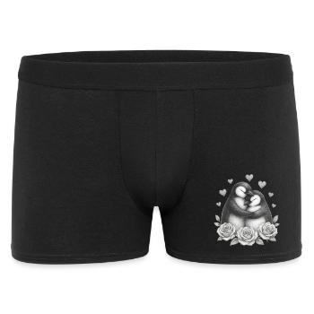 Love Duo Penguin Roses - Men's Boxer Shorts - black - Front