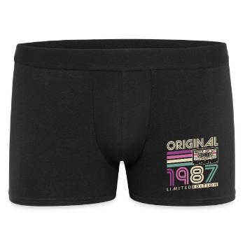 1987 Jahrgang geboren Geburtstag Retro Geschenk - Männer Boxer Shorts - Schwarz - Vorne