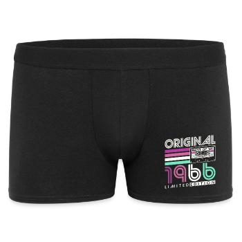 60. Geburtstag 1966 Jahrgang geboren Retro  - Männer Boxer Shorts - Schwarz - Vorne