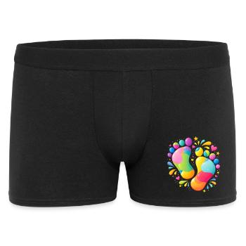 Colorful Footprints Illustration - Men's Boxer Shorts - black - Front