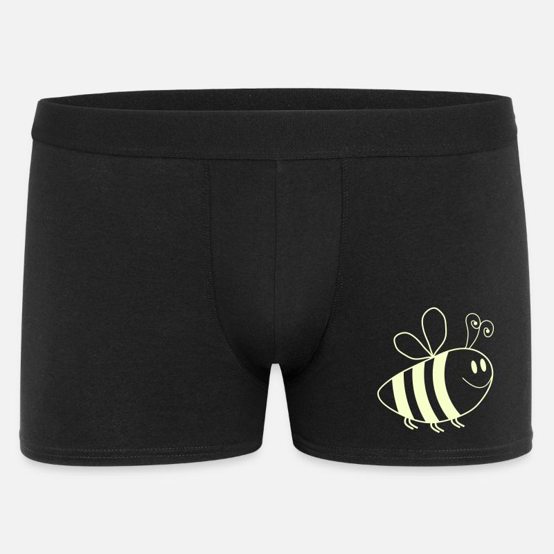 Smiling Bees Pattern - Men's Boxer Shorts - black