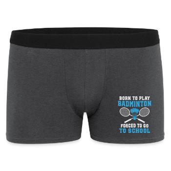 Born to play Badminton forced to go school  - Boxer Homme - charbon - Devant