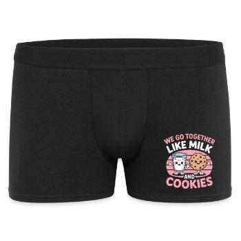 Milk and Cookies Best Friends Kawaii Design - Men's Boxer Shorts - black - Front
