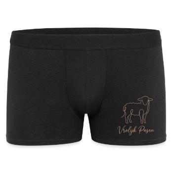 Vrolijk Pasen, Schattig Lammetje Shirt - Männer Boxer Shorts - Schwarz - Vorne