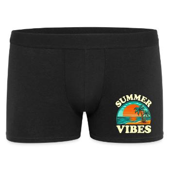 Vibes Été Palmier et Coucher Soleil - Boxer Homme - noir - Devant