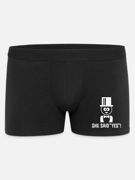 Groom – She Said "Yes"! (JGA / Jawort / White) - Men's Boxer Shorts - black