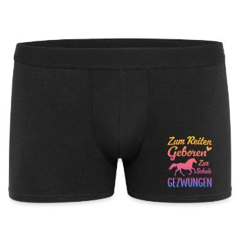 Né pour monter Forcé d’aller à l’école Chevaux - Boxer Homme - noir - Devant