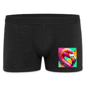 Flamingo - Männer Boxer Shorts - Schwarz - Vorne