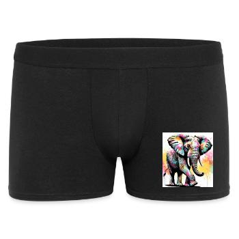 Elefant - Männer Boxer Shorts - Schwarz - Vorne