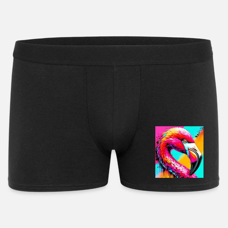 Flamingo - Männer Boxer Shorts - Schwarz