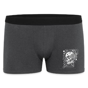 Cyber-Schädel Geometrie Neon - Männer Boxer Shorts - Anthrazit - Vorne
