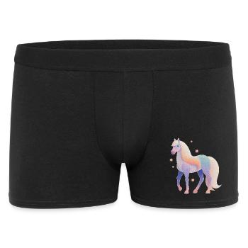 Pferd mit Sternen - Männer Boxer Shorts - Schwarz - Vorne