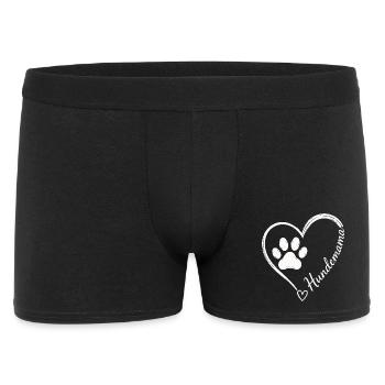 Hundemama Herz Pfote Motiv - Männer Boxer Shorts - Schwarz - Vorne
