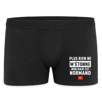 Plus Rien Ne M Etonne Mon Mari Est Normand T-Sh... - Boxer Homme - noir - Devant