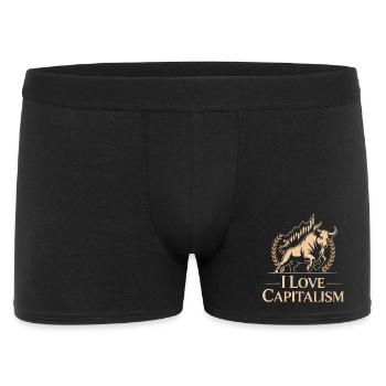 I Love Capitalism Unternehmer Aktien Kapitalismus - Männer Boxer Shorts - Schwarz - Vorne