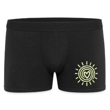 Sonne Herz Handzeichnung - Männer Boxer Shorts - Schwarz - Vorne