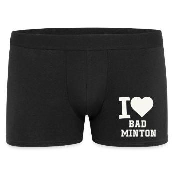 Ich liebe Badminton Herz - Männer Boxer Shorts - Schwarz - Vorne
