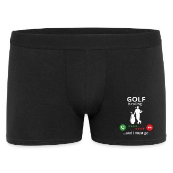 Le golf m’appelle et je dois y aller ! Golfeur - Boxer Homme - noir - Devant