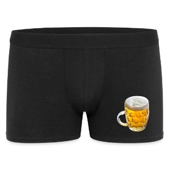 Goldenes Bierglas Motiv - Männer Boxer Shorts - Schwarz - Vorne