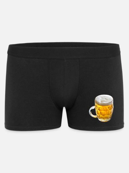 Goldenes Bierglas Motiv - Männer Boxer Shorts - Schwarz