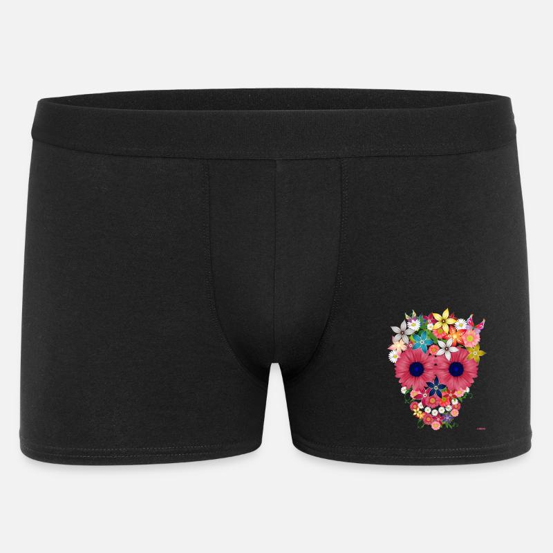 fleurs crâne par WAM - Boxer Homme - noir