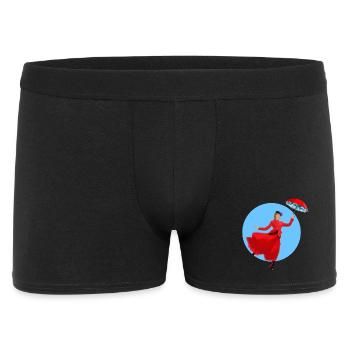 Rote Dame mit Regenschirm-Twist - Männer Boxer Shorts - Schwarz - Vorne