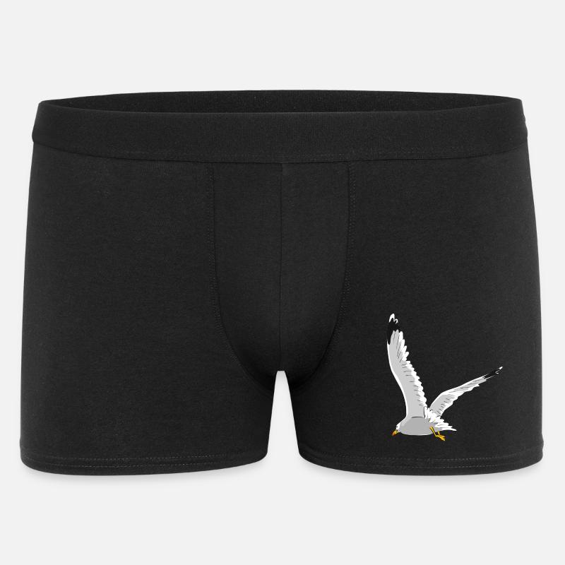 Möwe im Flug - Männer Boxer Shorts - Schwarz