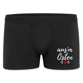Osten - Ossi - Ost Deutschland - Mauerfall - Männer Boxer Shorts - Schwarz - Vorne
